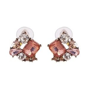 *GIUSTINA* Gold x Pink Fashion Rhinestone Earrings